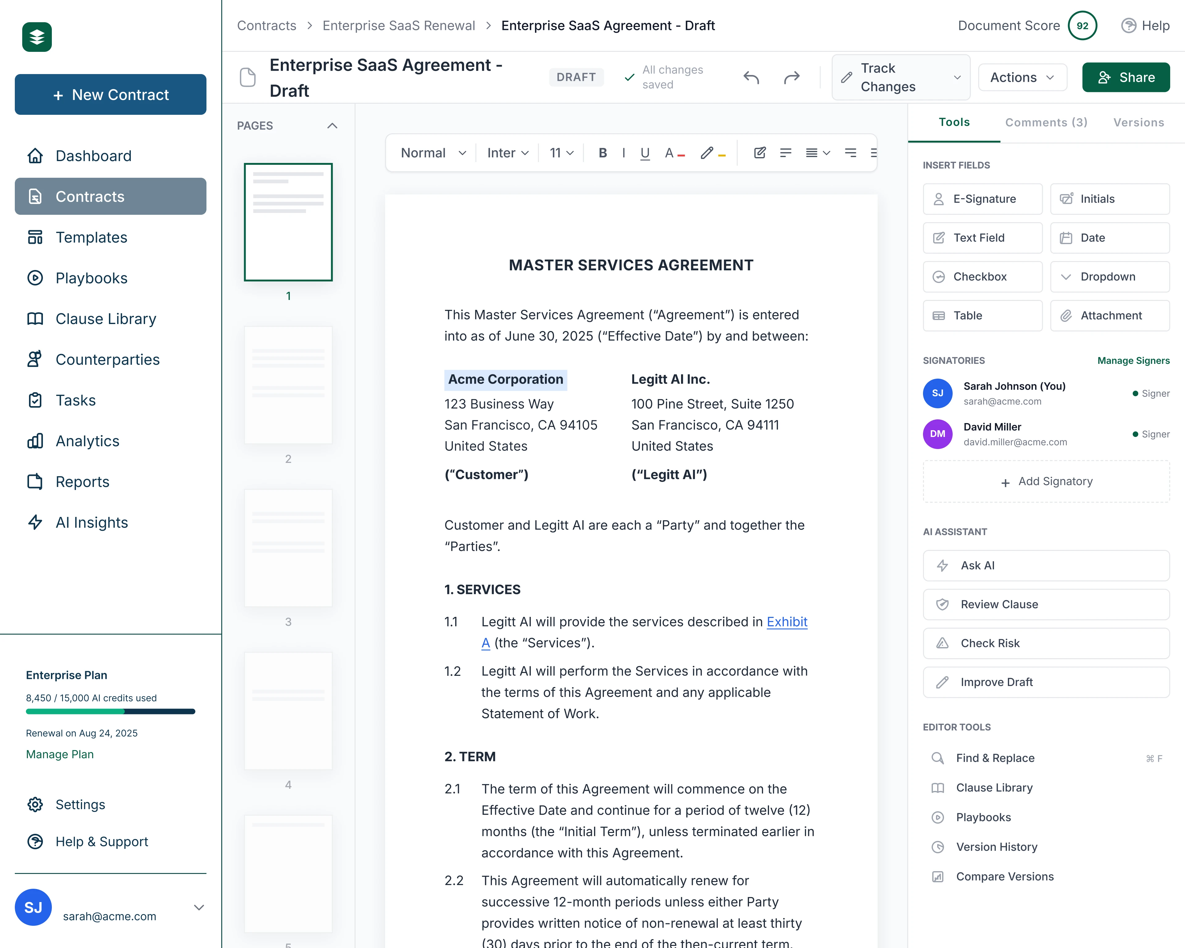 Approval and signing workflow for Dynamics 365